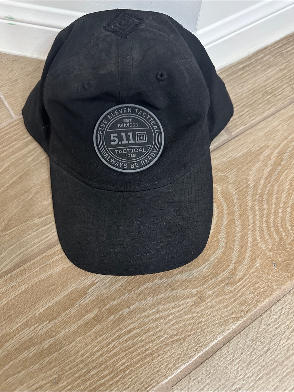 5.11 Tactical Black Cap with Grey Logo Patch